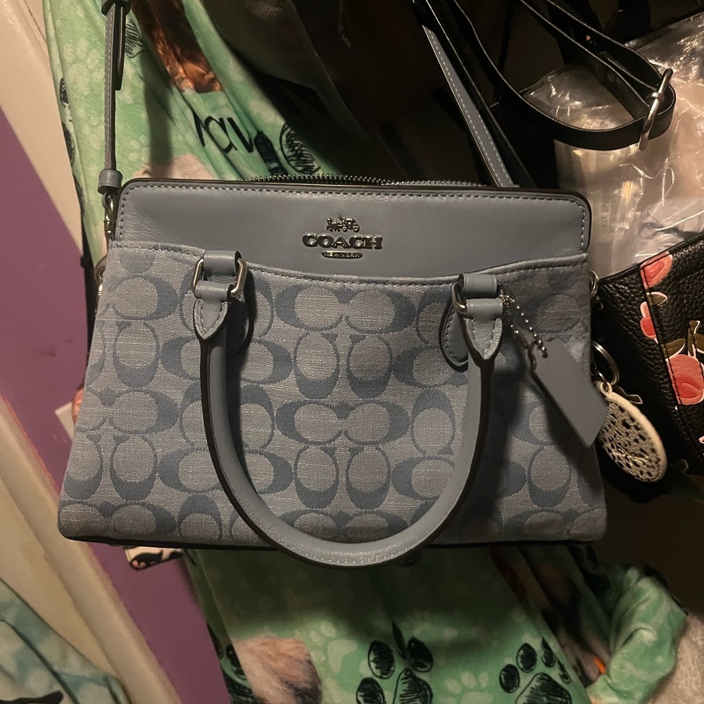 Beautiful pale blue coach purse new with tags